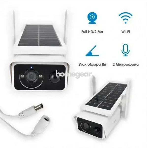 Бездротова автономна IP смарт-камера Wi Fi з датчиком руху та сонячною батареєю 2 MP AP IP Solar APP ICSEE UKC 3214602 фото